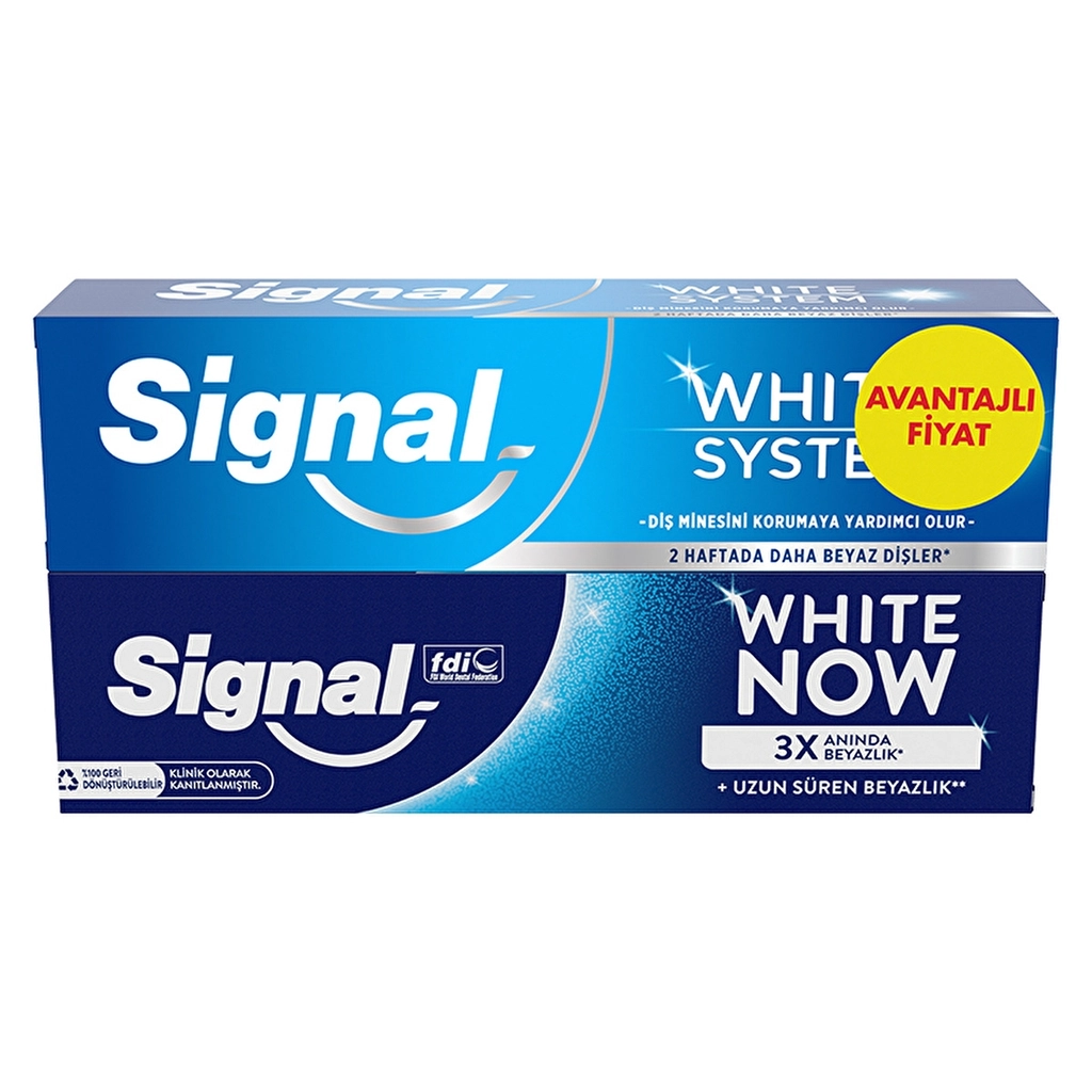 Signal White System 75 ml + White Now Original 75 ml Diş Macunu Seti