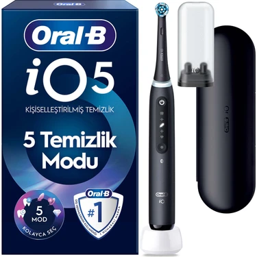 Oral-B iO 5 Şarjlı Diş Fırçası (Bluetooth, Mat Siyah)