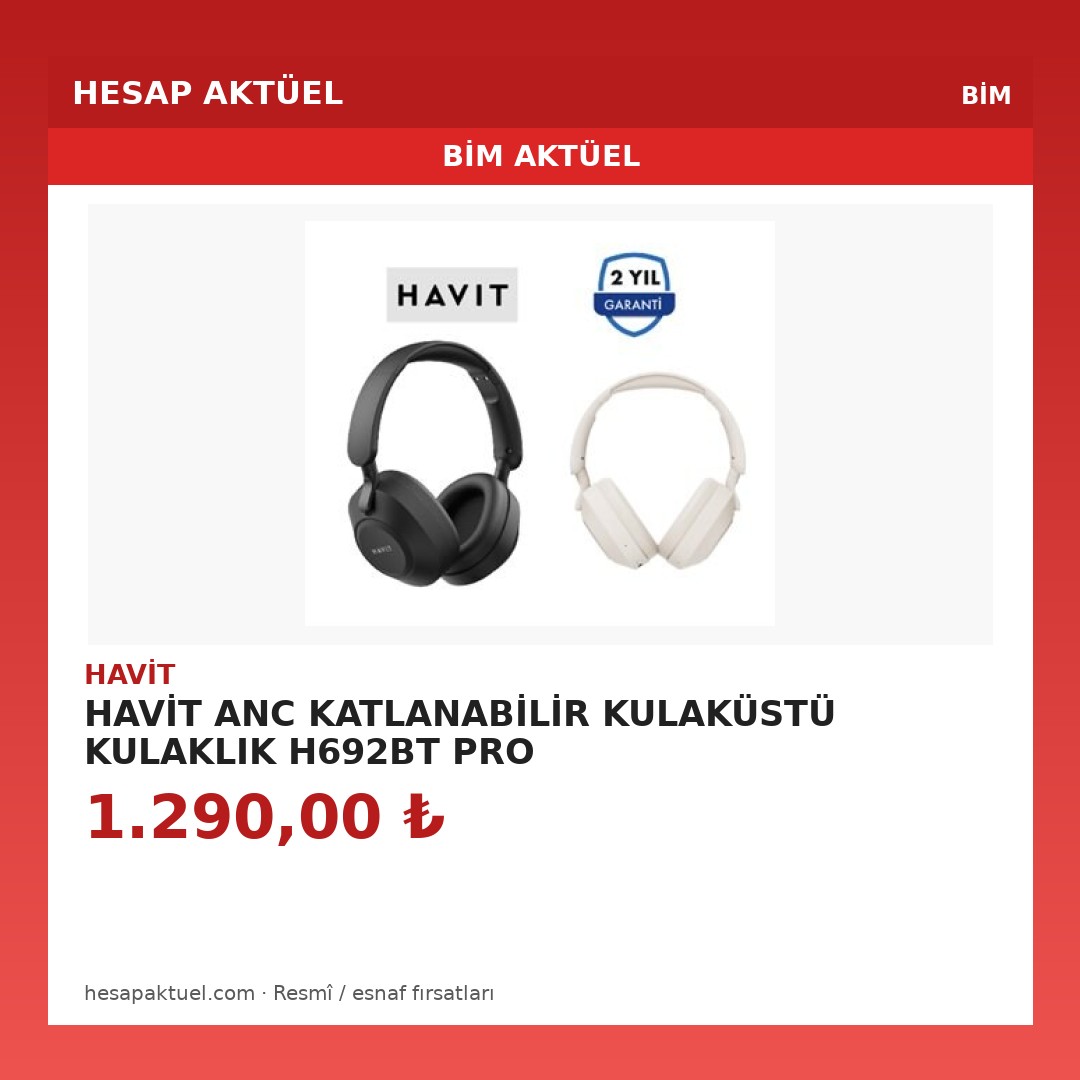 Havit ANC Katlanabilir Kulaküstü Kulaklık (H692BT PRO)