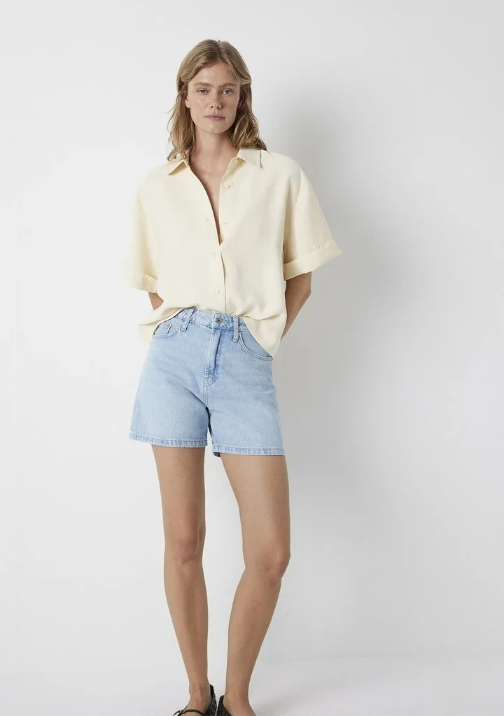 Kadın Modal TENCEL Karışımlı Sarı Gömlek