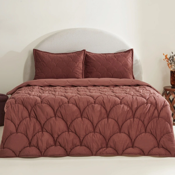 Karaca Home Cowrie Çift Kişilik Luxury Comfort Set 4 Parça Peluş Gül Kurusu