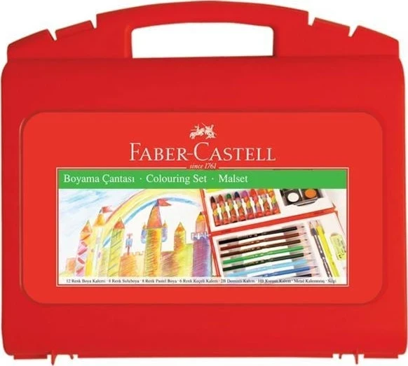 Faber-Castell Boyama Çantası 119920 (Kuru, Sulu, Pastel Boya + Keçeli Kalem)
