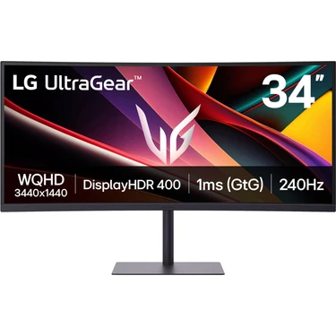 LG UltraGear G6 34G630A-B 34 inç 1ms 240Hz Curved Ultrawide WQHD Gaming Monitör
