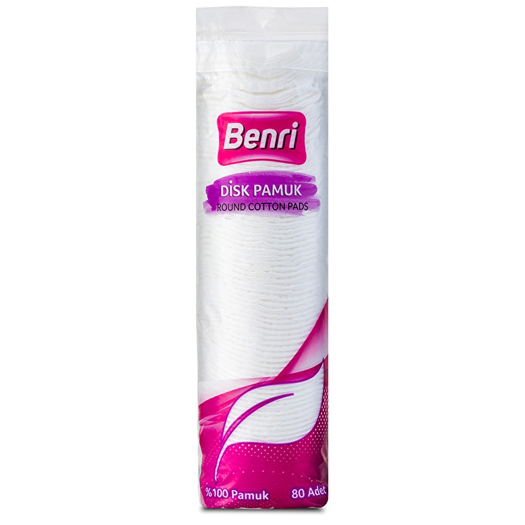 Benri Disk Makyaj Temizleme Pamuğu 80 Adet (Gratis Kart)