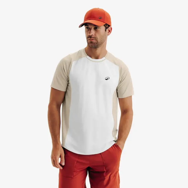 KUIKMA Dry Erkek Tenis Tişörtü (Bej/Beyaz)