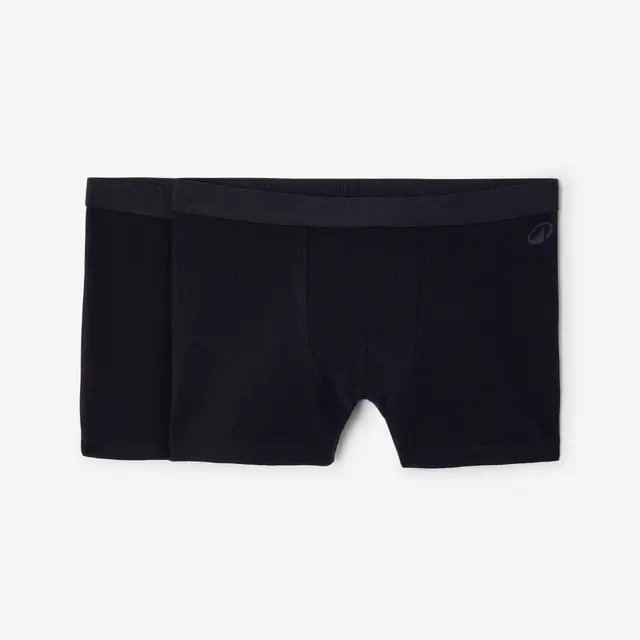 DECATHLON Erkek Kısa Boxer Seti (2 Adet, Siyah)