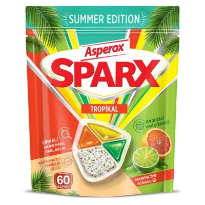 Asperox Sparx Tropikal Bulaşık Makinesi Kapsülü 60 Adet