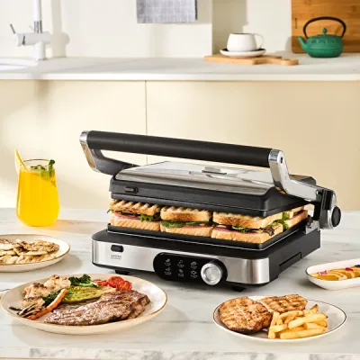 Karaca Gastro Gourmet Döküm Izgara ve Tost Makinesi Inox 6 Dilim