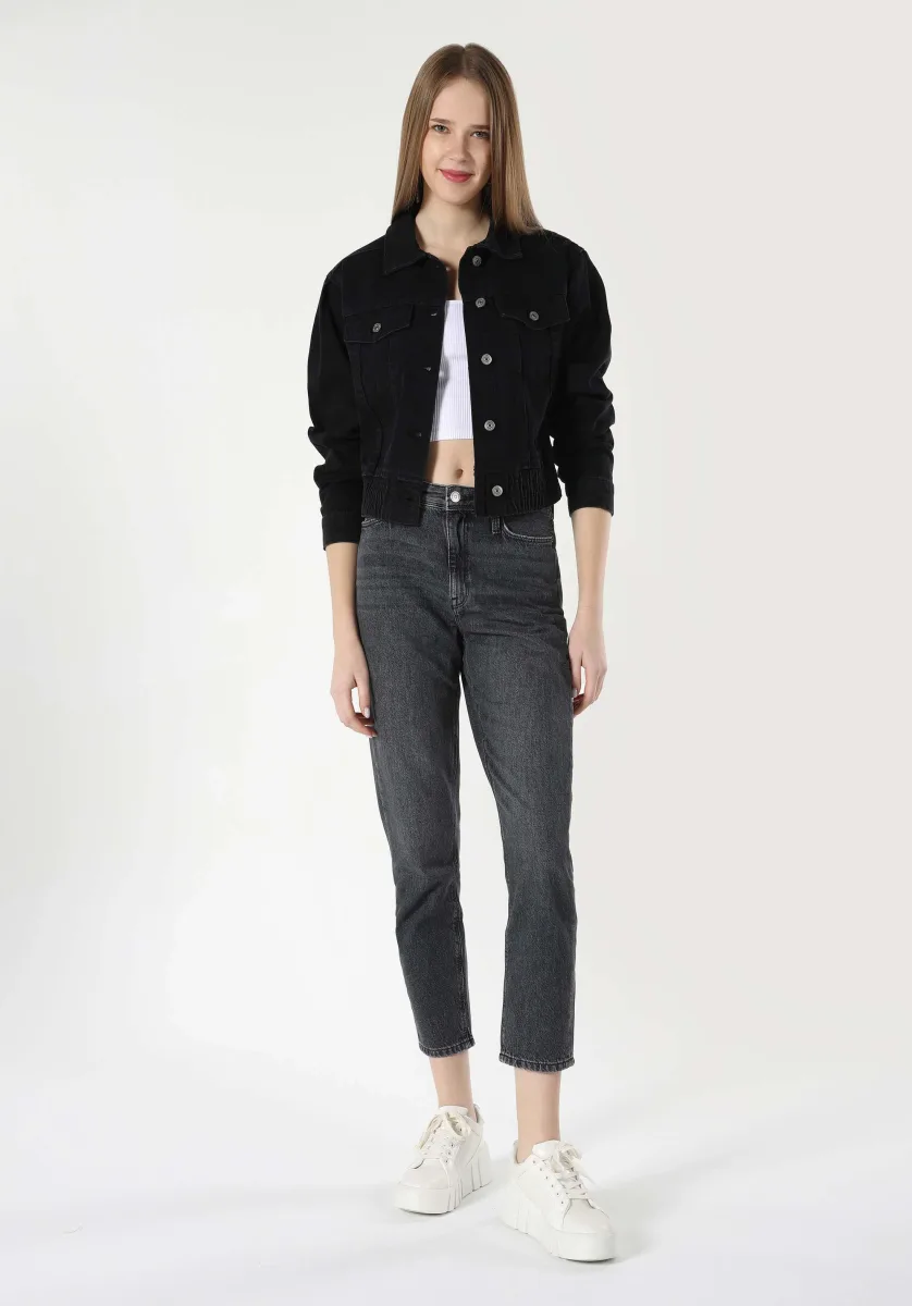 Colin's Mom Fit Yüksek Bel Kadın Siyah Jean
