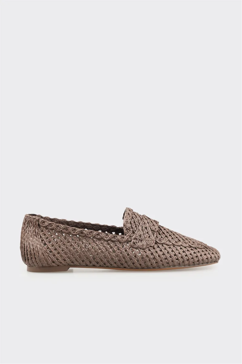 Elle Kahve Deri Kadın Loafer JAKULA