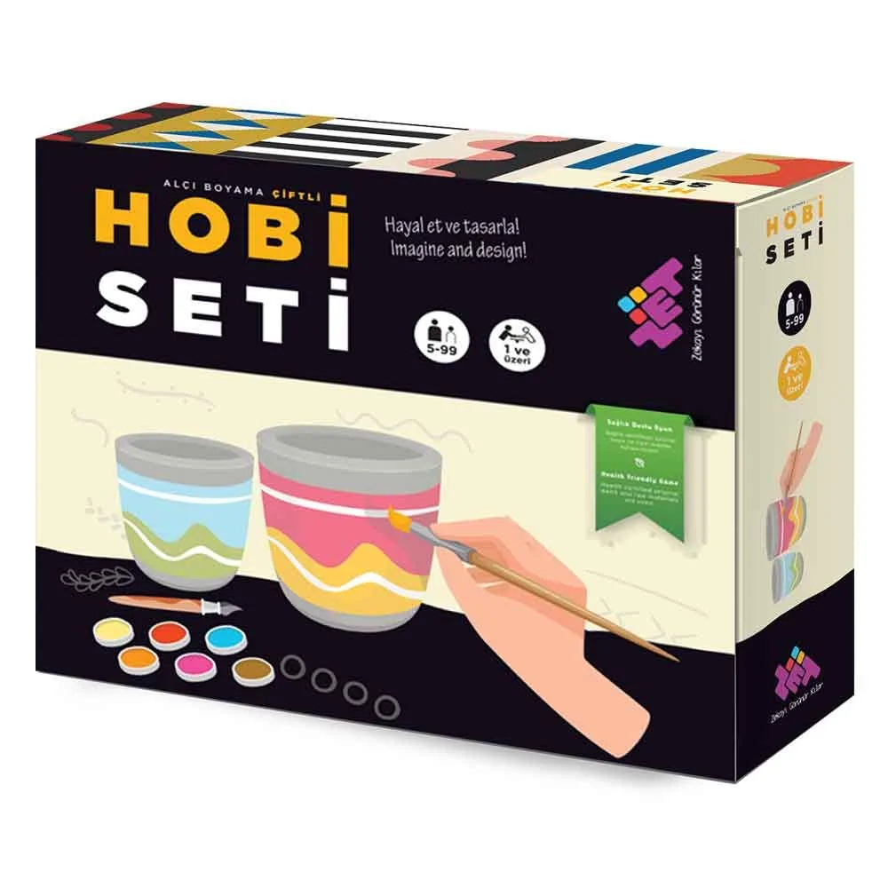 Zet Zeka Alçı Boyama Hobi Seti, Çiftli Figür ve Boyalar, 5+ Yaş