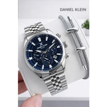 Daniel Klein Erkek Kol Saati (Gümüş Çelik Kordon, Lacivert Kadran, Takvimli, 3 ATM, 2 Yıl Garantili)