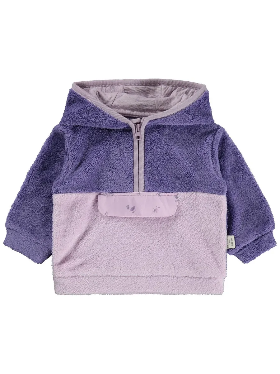 Bebbek Kapşonlu Fermuarlı Sweatshirt Lila (2-5 Yaş)