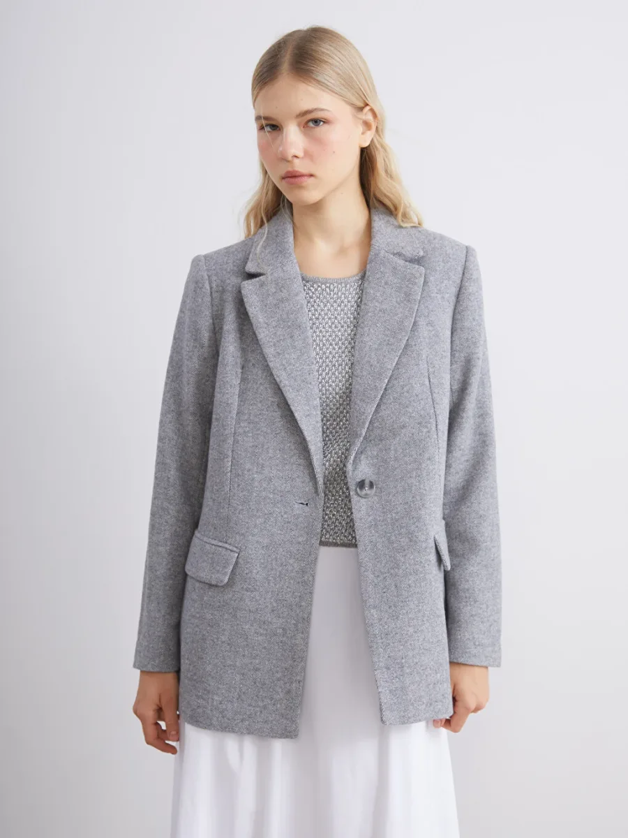 XSIDE Gri Kadın Kaşe Blazer Ceket