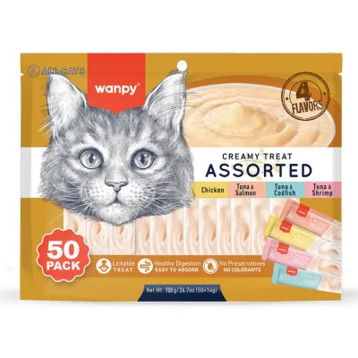Wanpy Krema Kedi Ödül Maması 14 gr 50 Adet Karışık Çeşitli