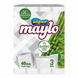 Süper Maylo Bambu Katkılı Tuvalet Kağıdı 40'lı