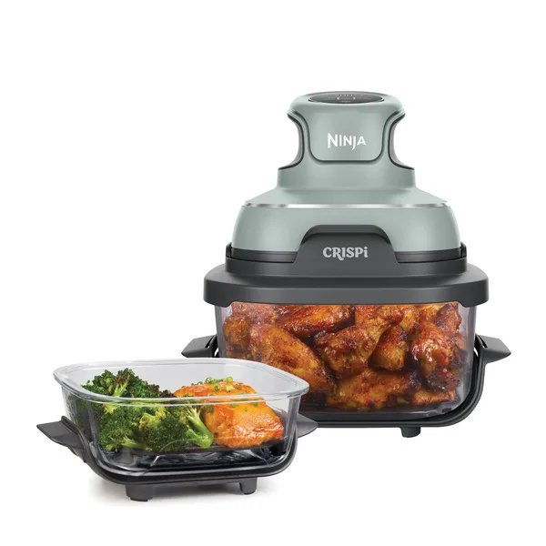 Ninja Crispi 4'ü 1 Arada Cam Hazneli Airfryer (1700 W, 3,8 L + 1,4 L, Sage Green)