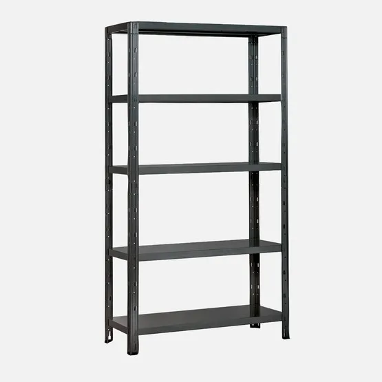 Anemos 5 Katlı Metal Raf Siyah 120x40x188 cm