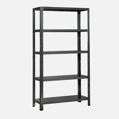 Anemos 5 Katlı Metal Raf Siyah 120x40x188 cm