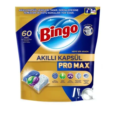 Bingo Akıllı Bulaşık Kapsülü Pro Max Limon Kokulu 60'lı