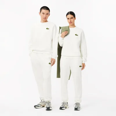 Lacoste Unisex Relaxed Fit Organik Pamuk Beyaz Eşofman Altı