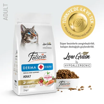Felicia Hipoalerjenik Somonlu Düşük Tahıllı Yetişkin Kedi Maması 2kg