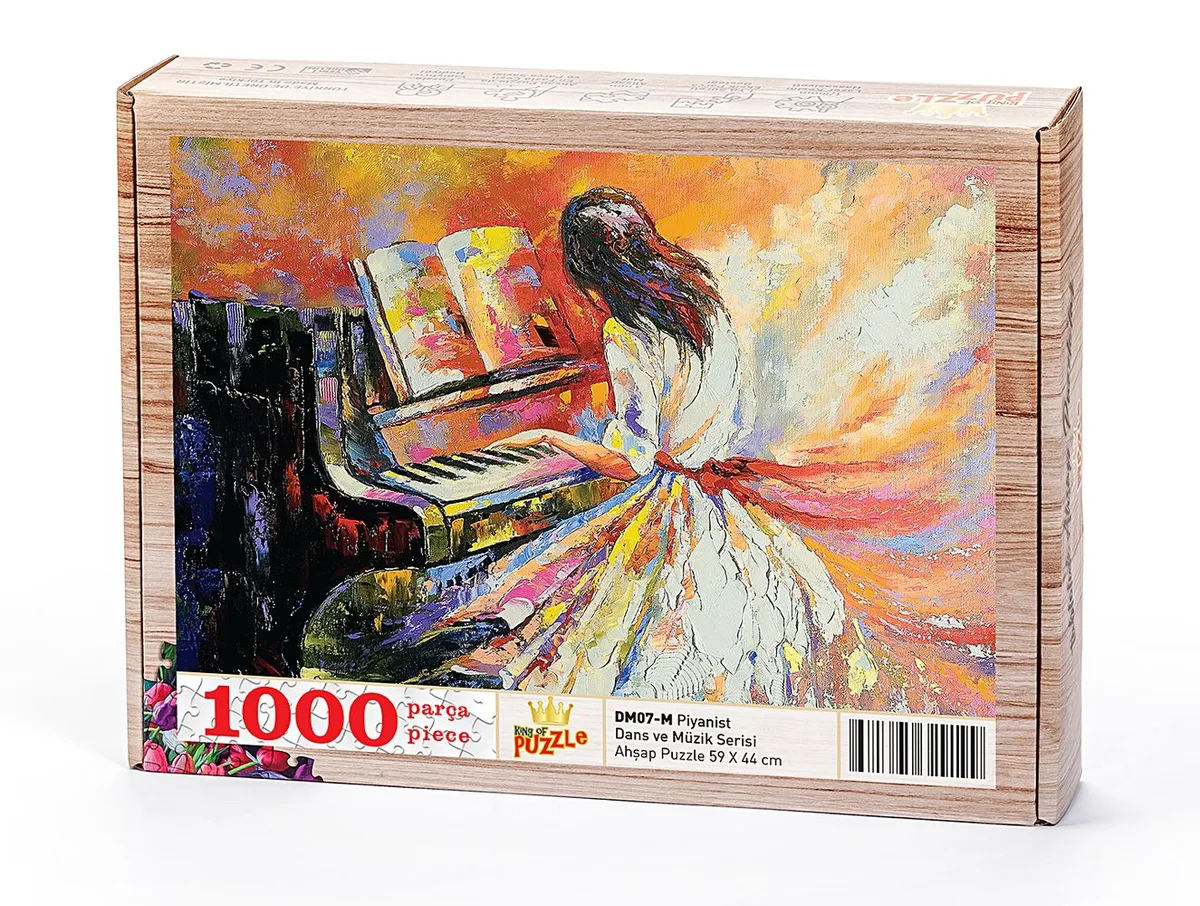 King of Puzzle Piyanist Ahşap Puzzle 1000 Parça 59x44 cm