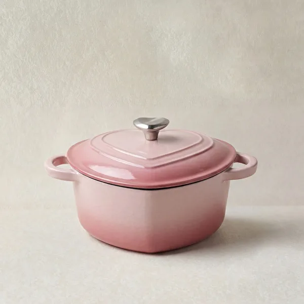 Karaca Love Emayeli Demir Döküm Tencere 18 cm 1,9 L (Pembe)