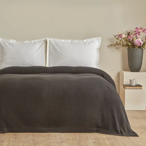 Karaca Home Cool Touch Çift Kişilik Triko Battaniye 200x220 cm Siyah