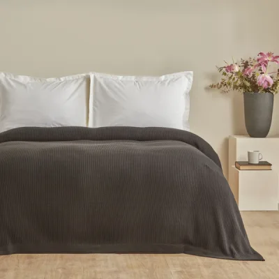 Karaca Home Cool Touch Çift Kişilik Triko Battaniye 200x220 cm Siyah