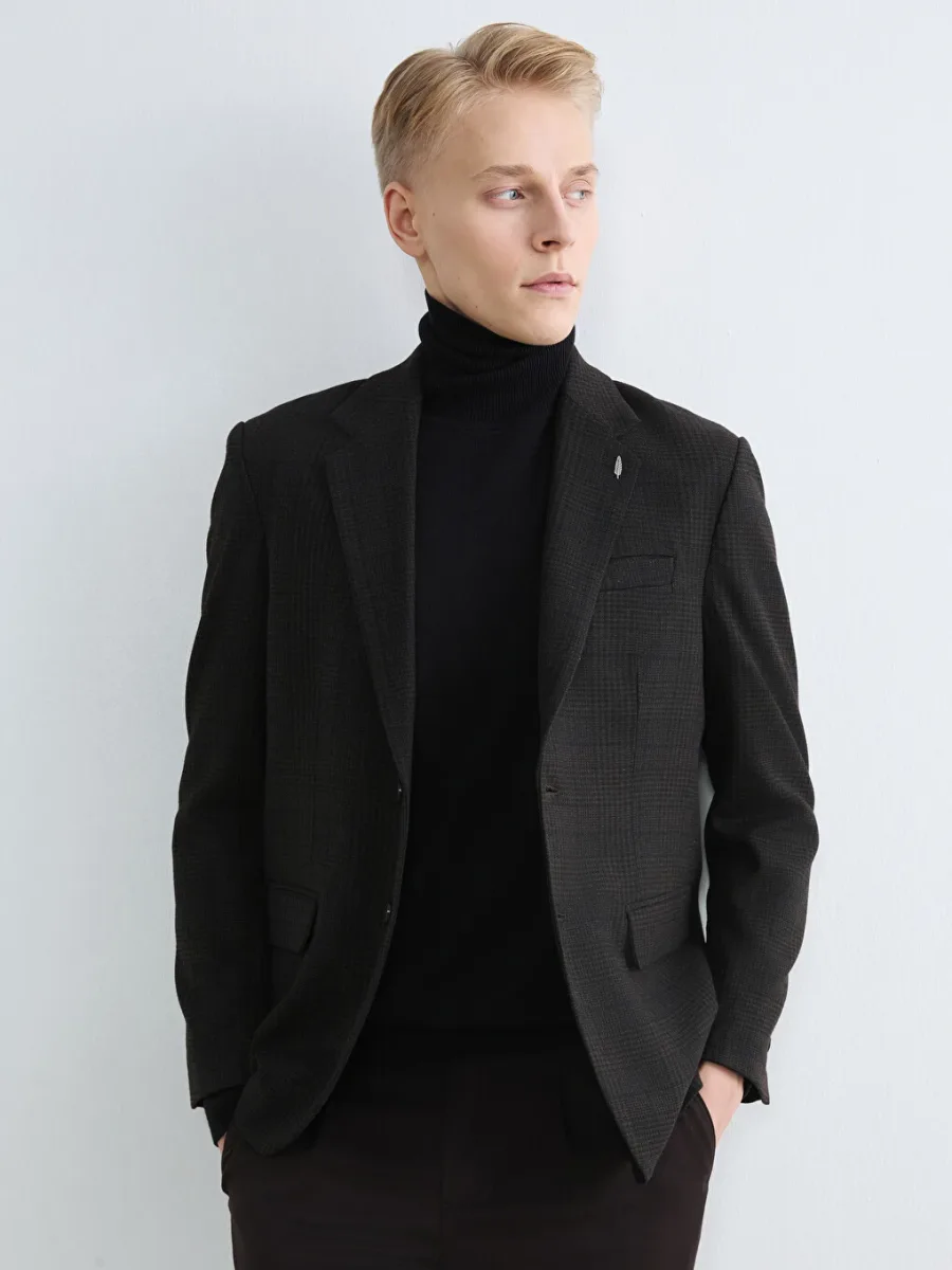 SOUTHBLUE Standart Kalıp Erkek Blazer Ceket (Kahverengi)
