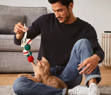 Tchibo Kedi Oyuncağı Çıngırak 6'lı Sisal Toplu Set