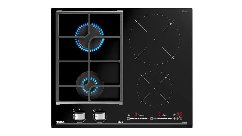 Teka JZC 64322 60 cm İndüksiyonlu + Gazlı Hibrit Ocak Siyah