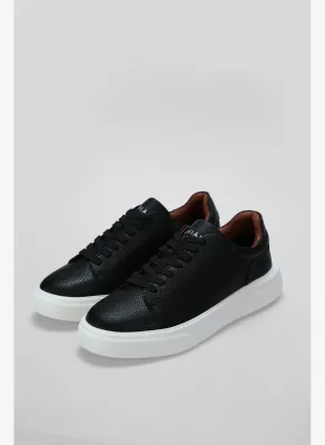 Tommy Erkek Sneaker Ayakkabı Siyah Deri