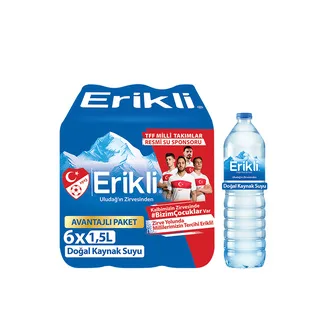 Erikli Su Avantajlı Paket 6 x 1.5 L Migros Money ile %21 İndirimde